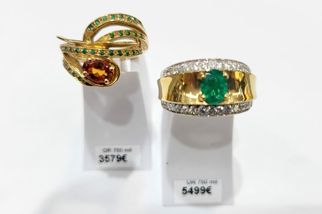 Bagues Grenat Spessartite Emeraude et Emeraude de Colombie Diamants Bijouterie D’ores et déjà Perpignan