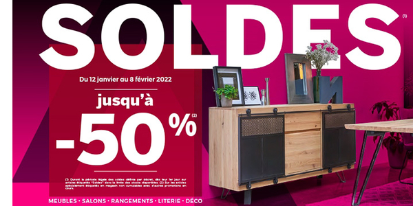 Logial au Boulou solde jusqu'à -50%sur une sélection de meubles, déco et literies.